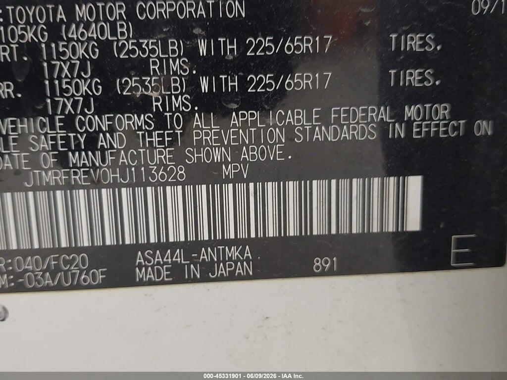 JTMRFREV0HJ113628 2017 TOYOTA RAV4 photo no. 9