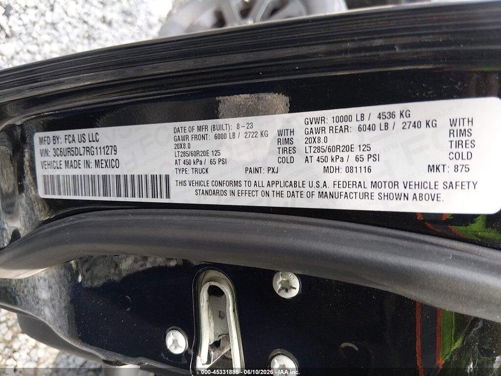 3C6UR5DL7RG111279 2024 RAM 2500 photo no. 9