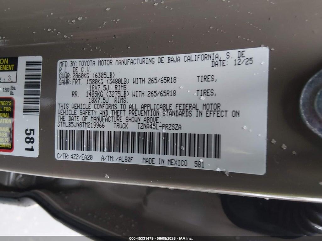 3TMLB5JN8TM219966 2026 TOYOTA TACOMA photo no. 9