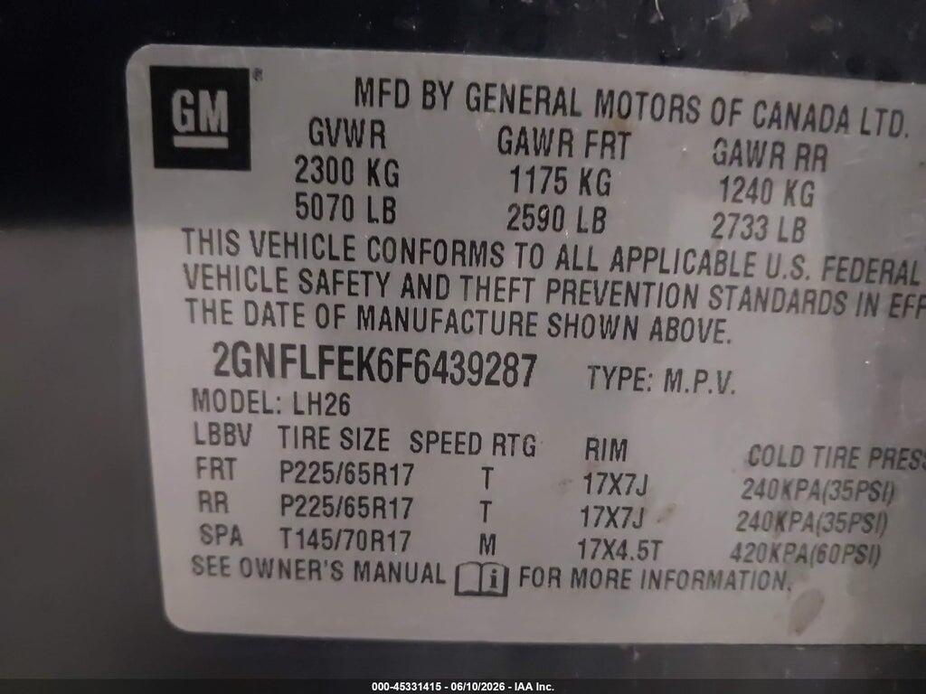 2GNFLFEK6F6439287 2015 CHEVROLET EQUINOX photo no. 9