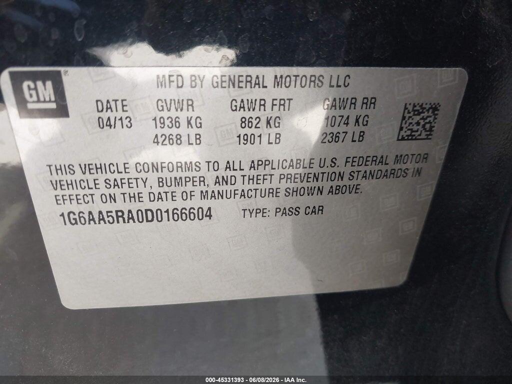 1G6AA5RA0D0166604 2013 CADILLAC ATS photo no. 9