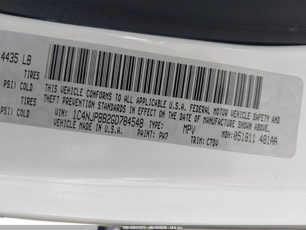 1C4NJPBB2GD784548 2016 JEEP PATRIOT photo no. 9
