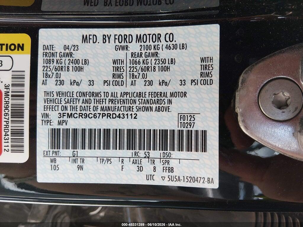 3FMCR9C67PRD43112 2023 FORD BRONCO SPORT photo no. 9