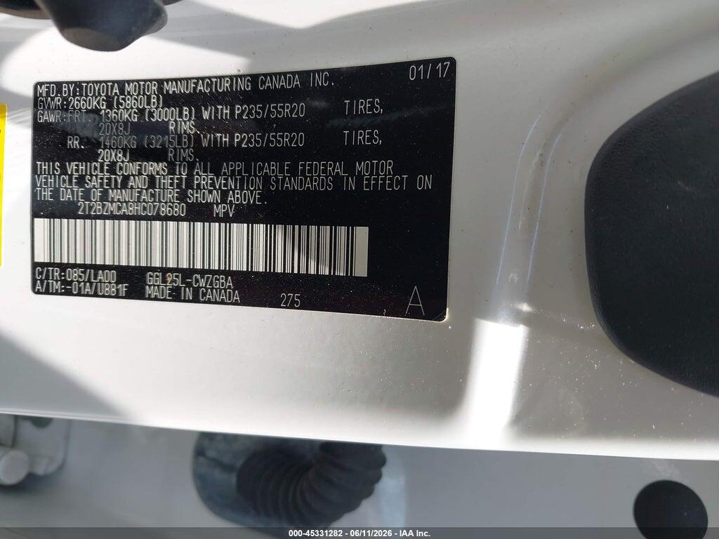 2T2BZMCA8HC078680 2017 LEXUS RX 350 photo no. 9