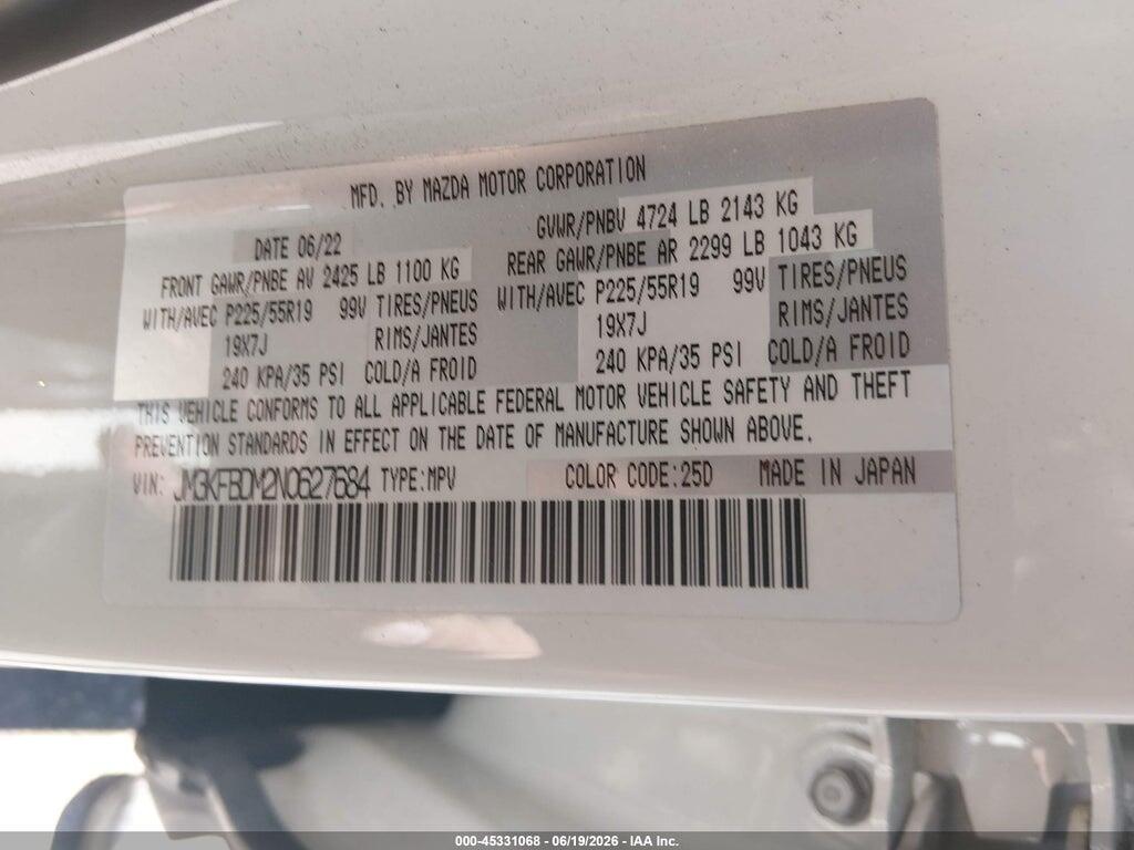 JM3KFBDM2N0627684 2022 MAZDA CX-5 photo no. 9