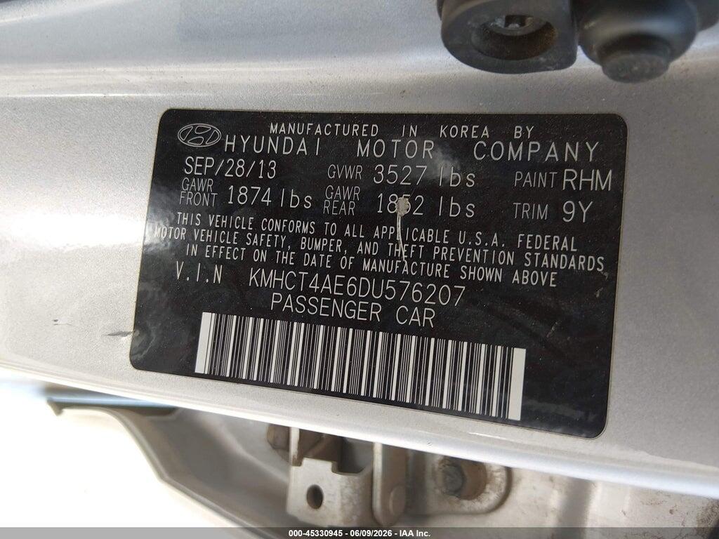 KMHCT4AE6DU576207 2013 HYUNDAI ACCENT photo no. 9