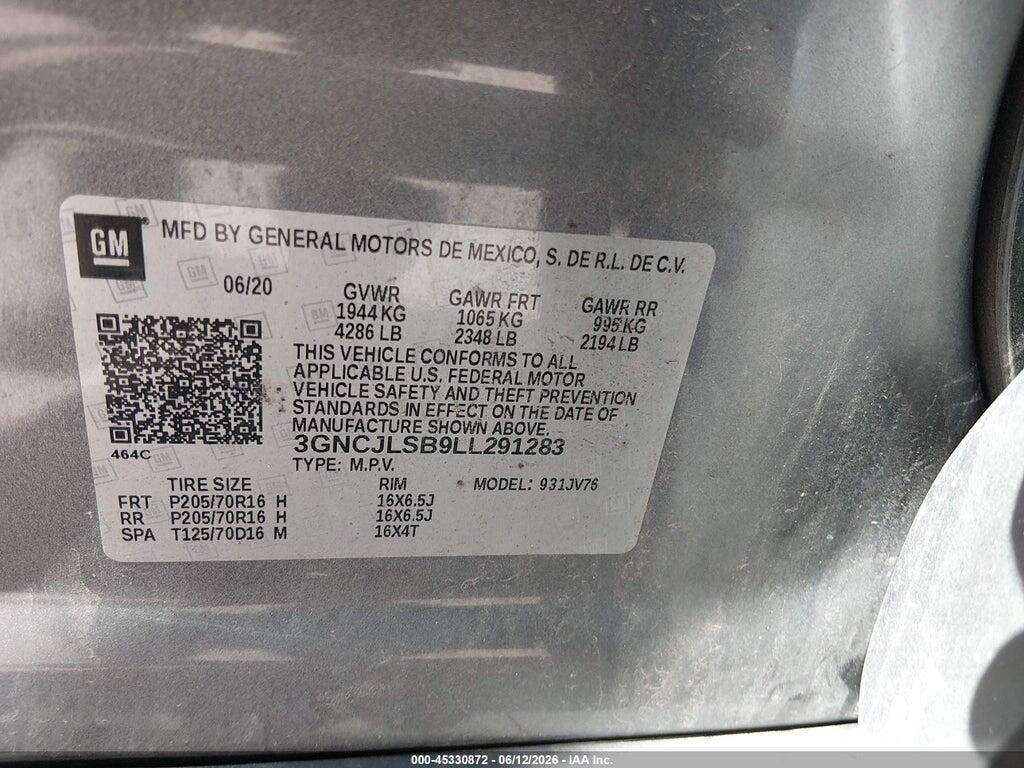 3GNCJLSB9LL291283 2020 CHEVROLET TRAX photo no. 9
