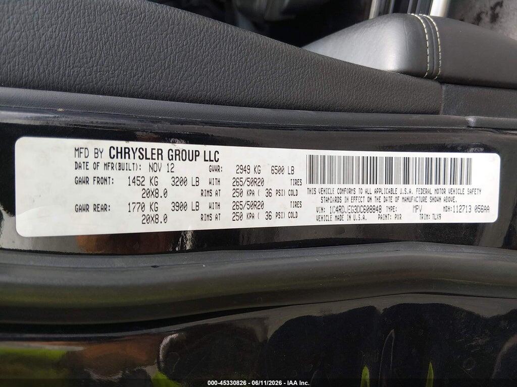 1C4RDJEG3DC608848 2013 DODGE DURANGO photo no. 9