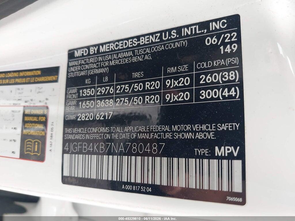 4JGFB4KB7NA780487 2022 MERCEDES-BENZ GLE 350 photo no. 9