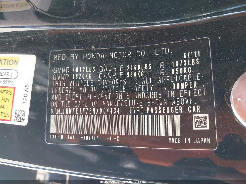 JHMFE1F73NX004434 2022 HONDA CIVIC photo no. 9