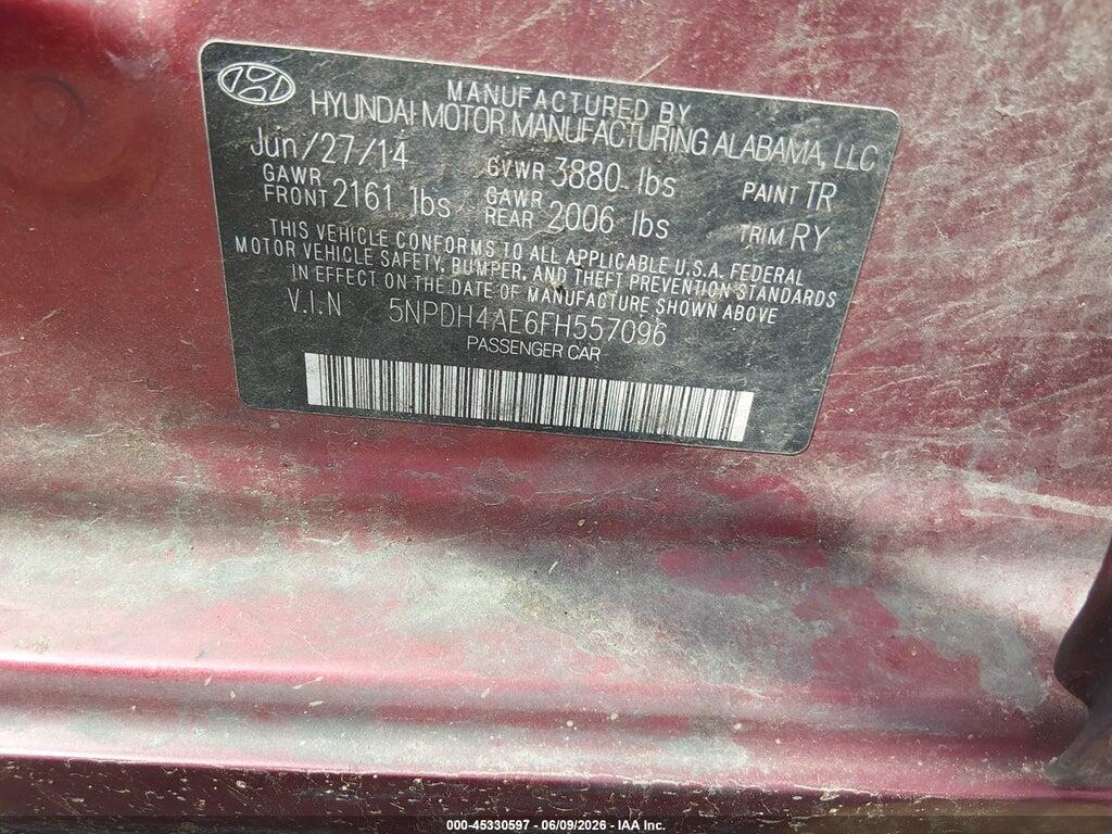 5NPDH4AE6FH557096 2015 HYUNDAI ELANTRA photo no. 9