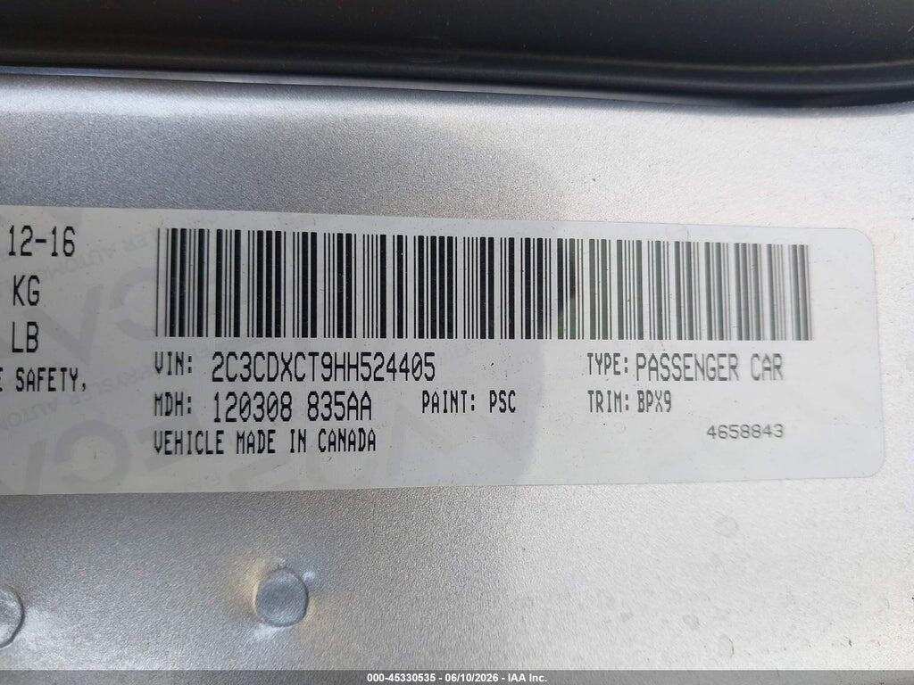 2C3CDXCT9HH524405 2017 DODGE CHARGER photo no. 9