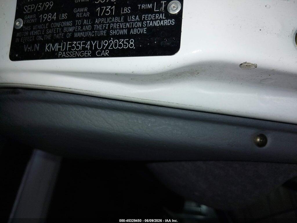 KMHJF35F4YU920358 2000 HYUNDAI ELANTRA photo no. 9