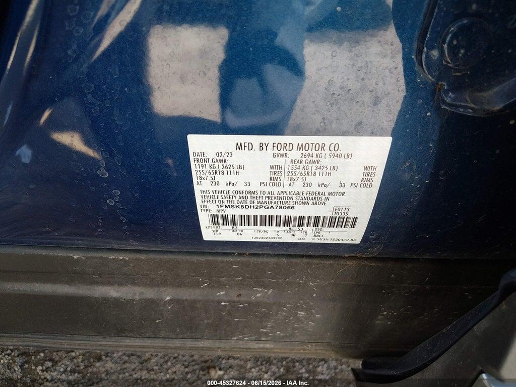 1FMSK8DH2PGA78066 2023 FORD EXPLORER photo no. 9