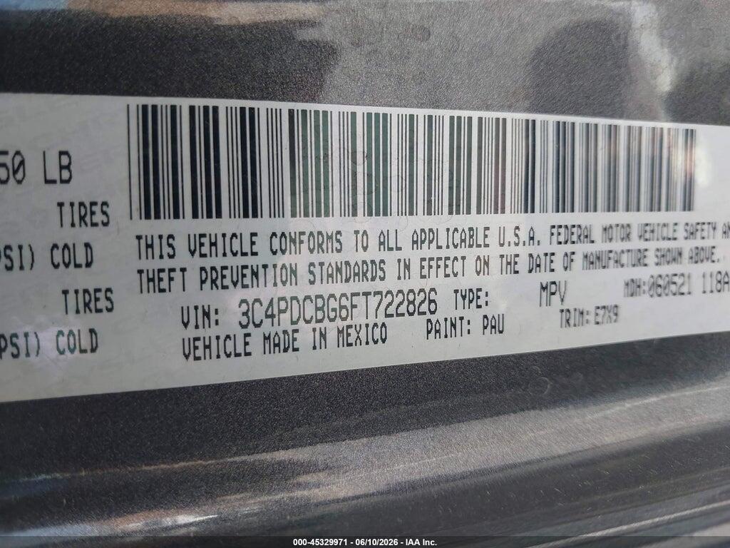 3C4PDCBG6FT722826 2015 DODGE JOURNEY photo no. 9