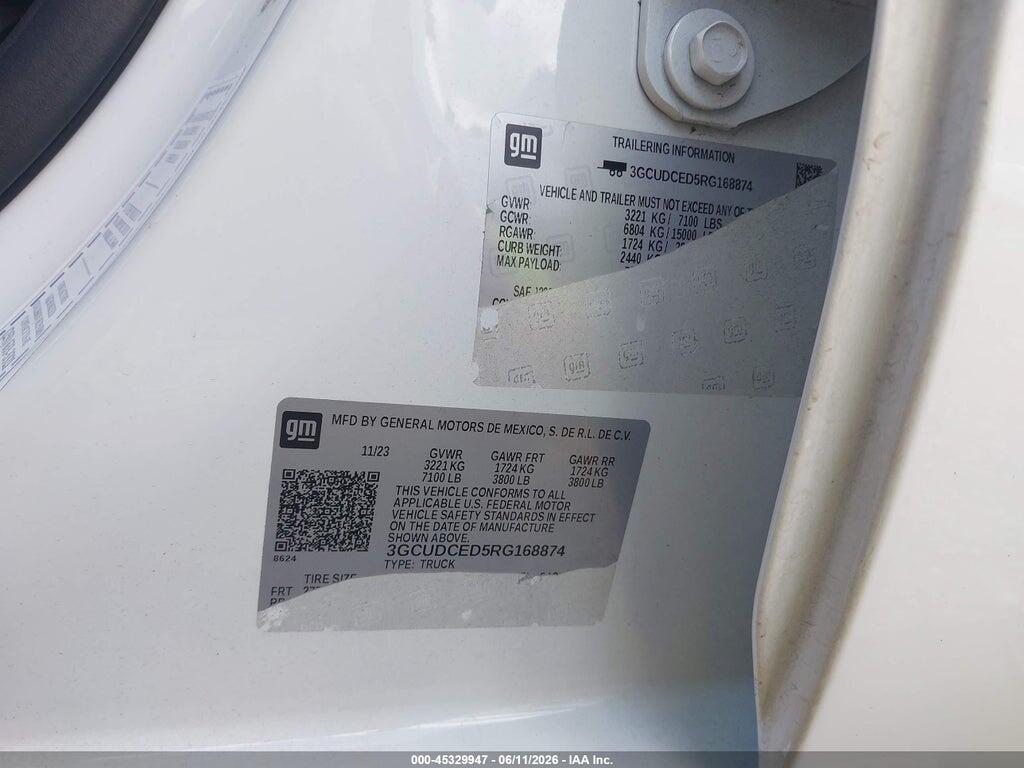 3GCUDCED5RG168874 2024 CHEVROLET SILVERADO 1500 photo no. 9