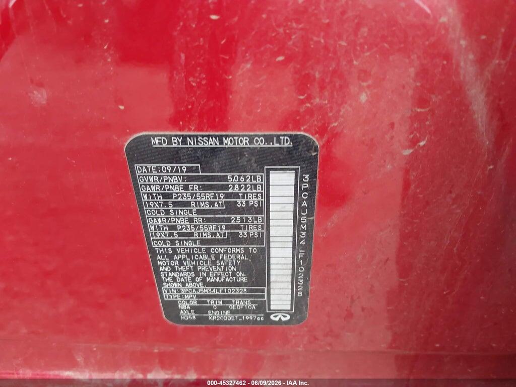 3PCAJ5M34LF102328 2020 INFINITI QX50 photo no. 9