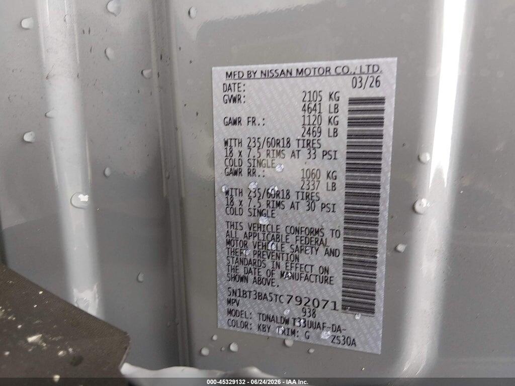 5N1BT3BA5TC792071 2026 NISSAN ROGUE photo no. 9