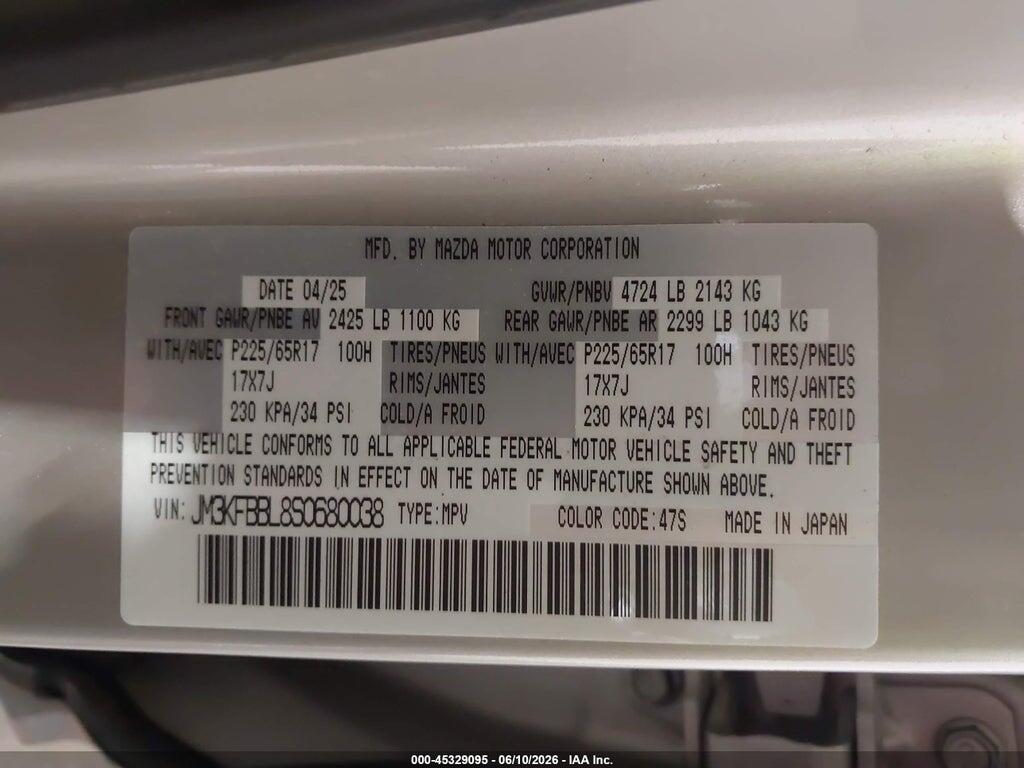 JM3KFBBL8S0680038 2025 MAZDA CX-5 photo no. 9
