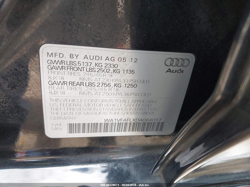 WA1VFAFLXDA064097 2013 AUDI ALLROAD photo no. 9