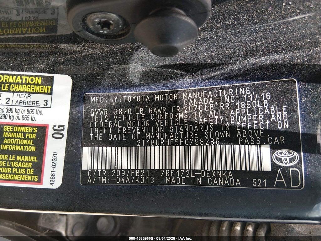 2T1BURHE5HC798286 2017 TOYOTA COROLLA photo no. 9