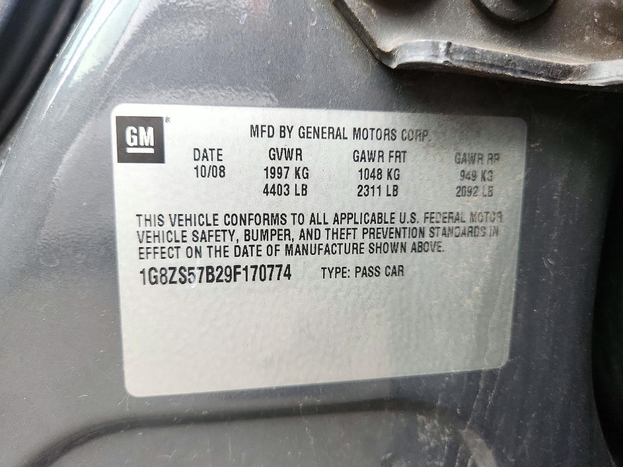 2009 SATURN AURA XE — Фото 12 из 12