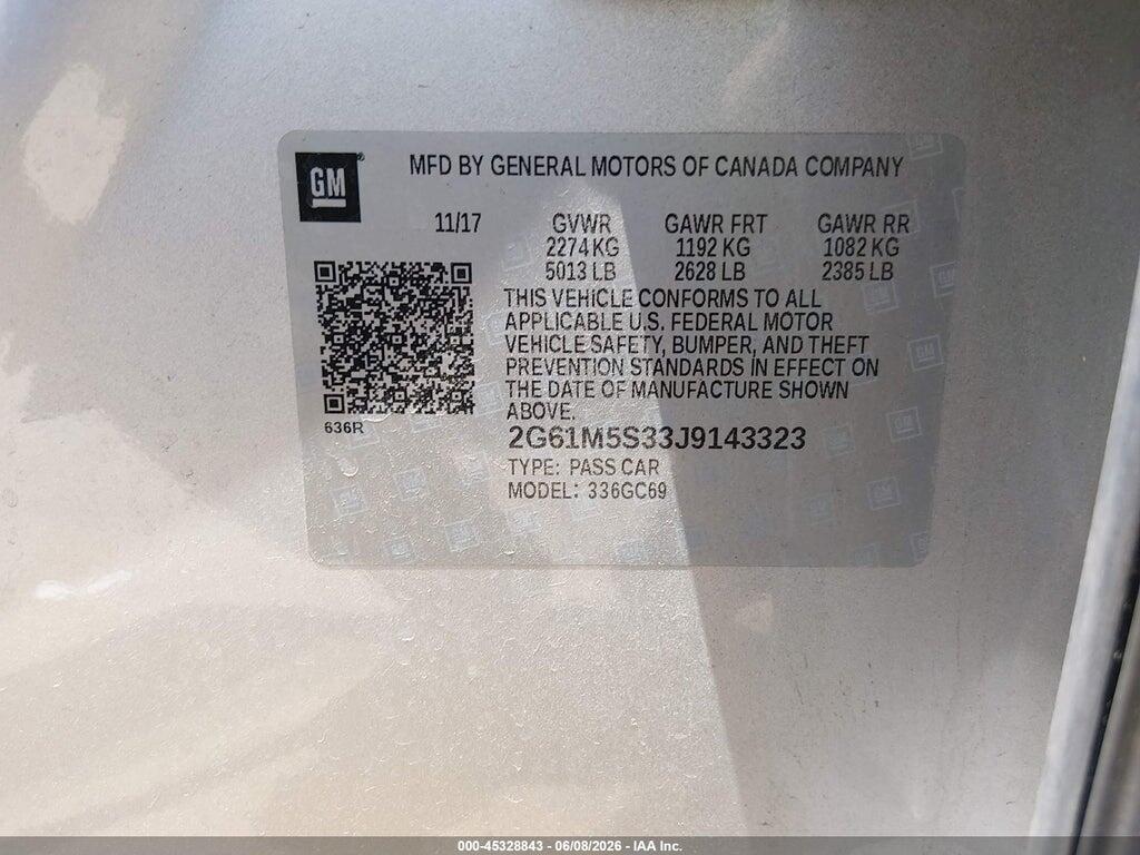 2G61M5S33J9143323 2018 CADILLAC XTS photo no. 9
