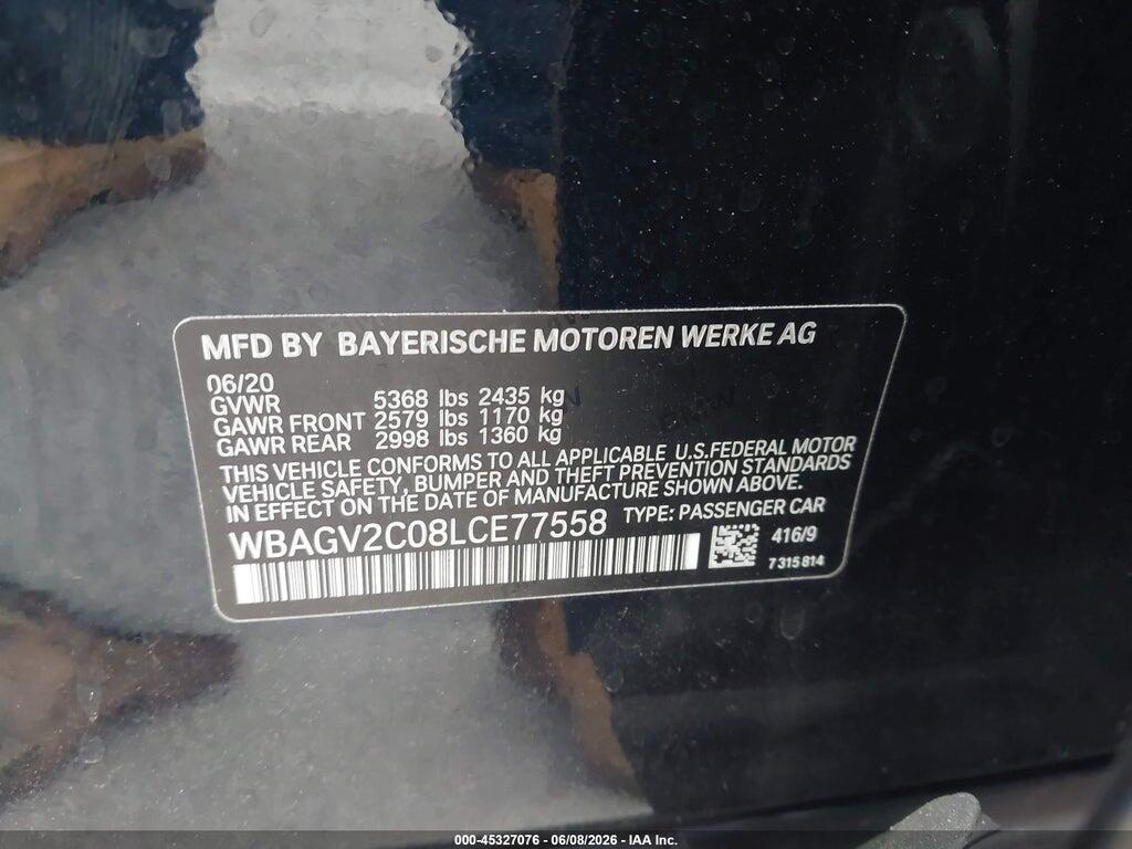 WBAGV2C08LCE77558 2020 BMW 840I GRAN COUPE photo no. 9