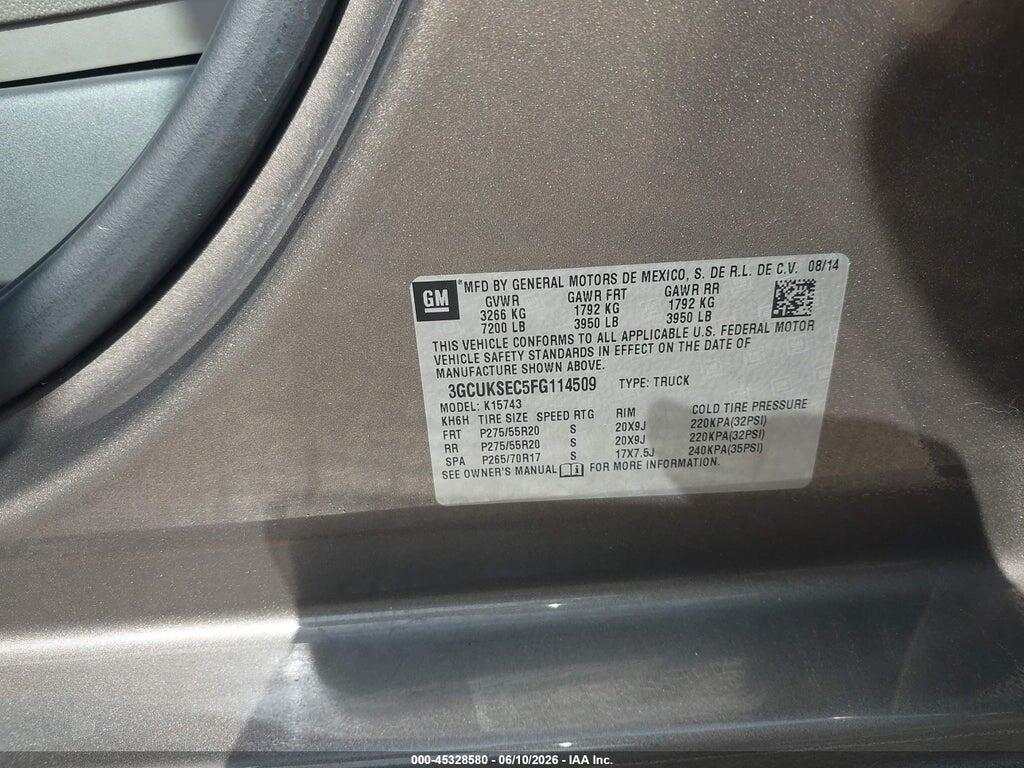3GCUKSEC5FG114509 2015 CHEVROLET SILVERADO 1500 photo no. 9