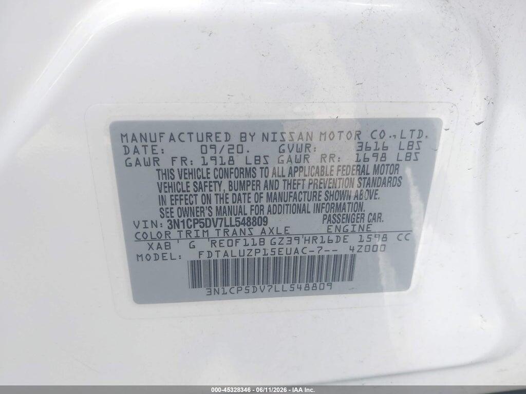 3N1CP5DV7LL548809 2020 NISSAN KICKS photo no. 9