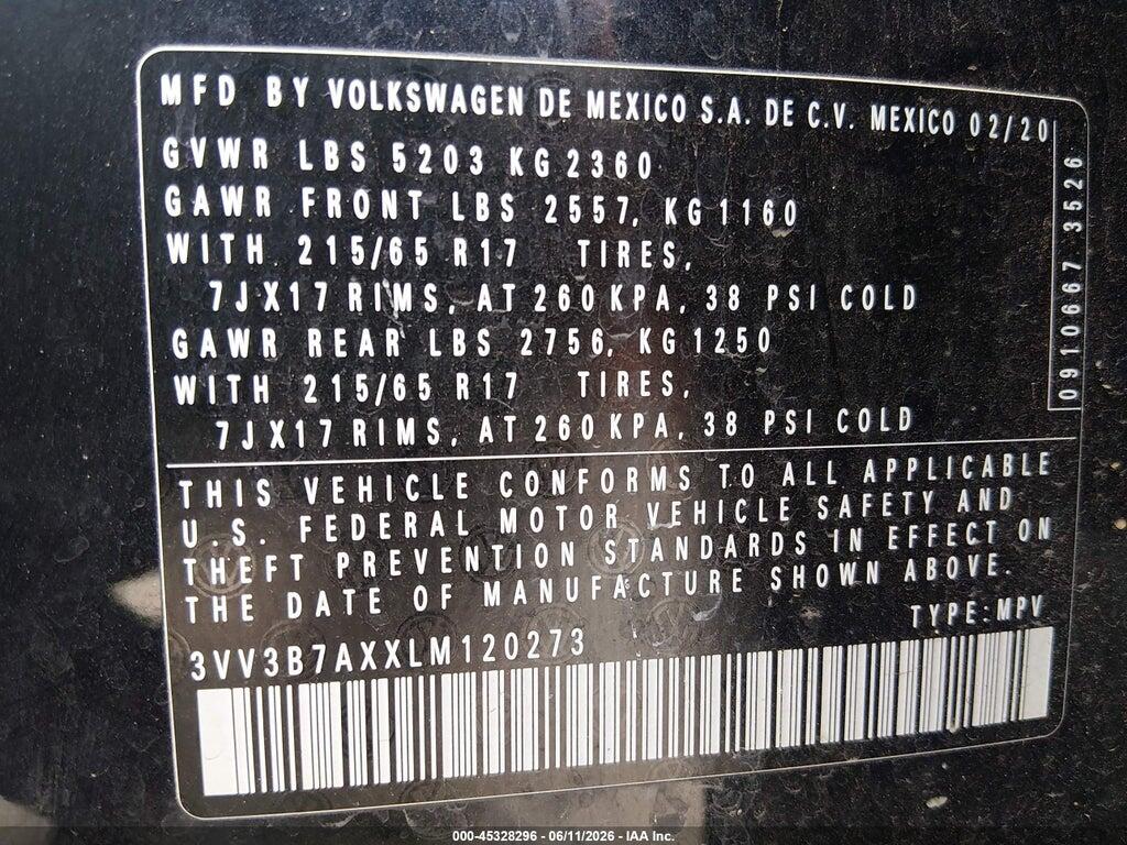 3VV3B7AXXLM120273 2020 VOLKSWAGEN TIGUAN photo no. 9