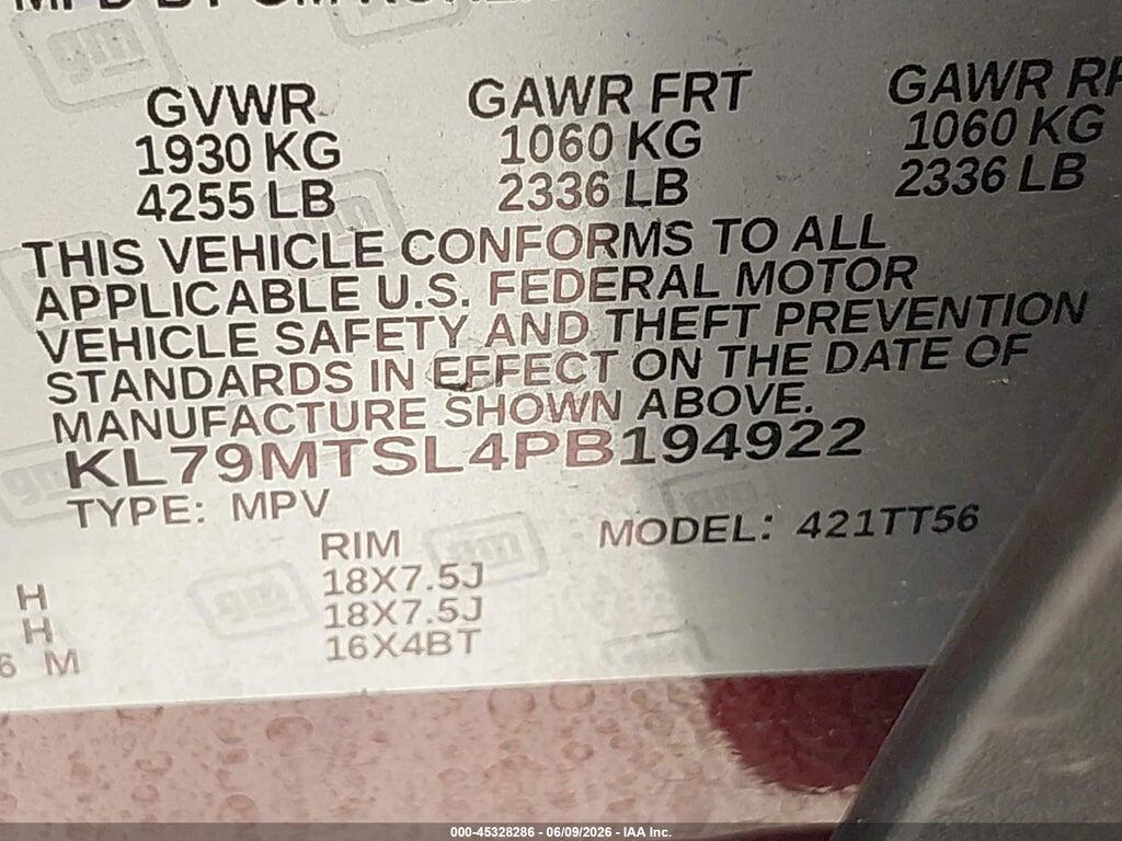 KL79MTSL4PB194922 2023 CHEVROLET TRAILBLAZER photo no. 9
