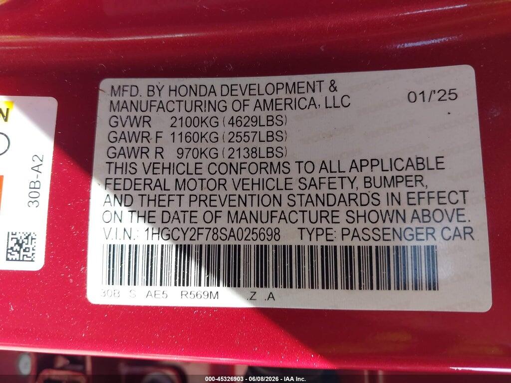 1HGCY2F78SA025698 2025 HONDA ACCORD HYBRID photo no. 6