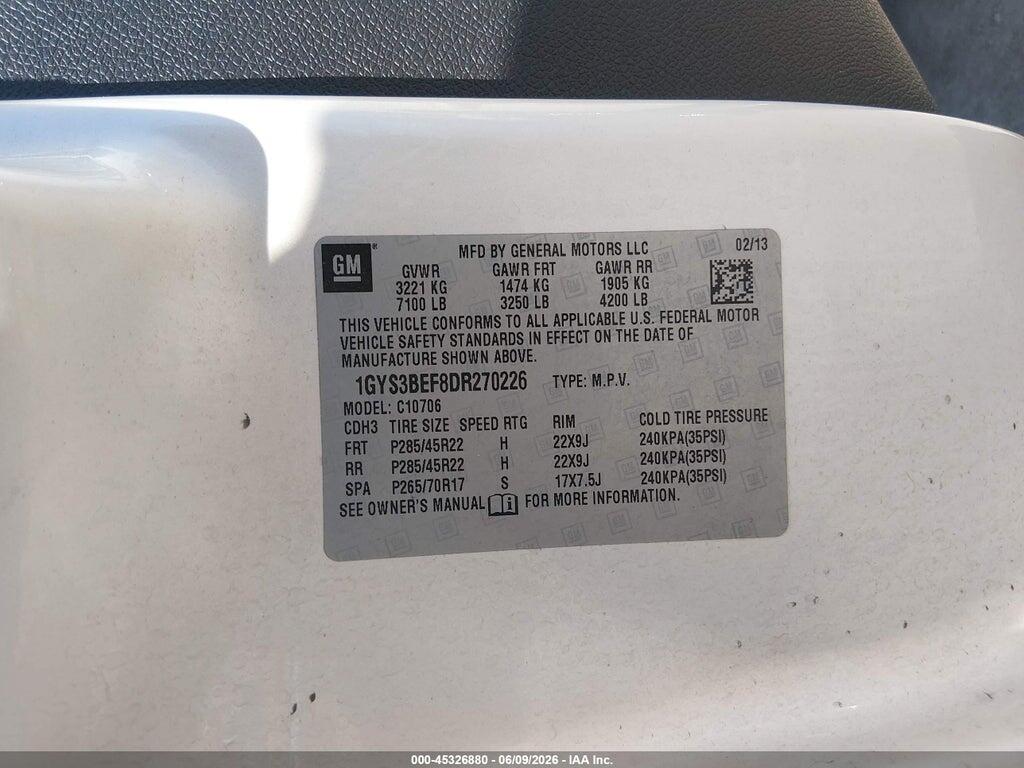 1GYS3BEF8DR270226 2013 CADILLAC ESCALADE photo no. 9