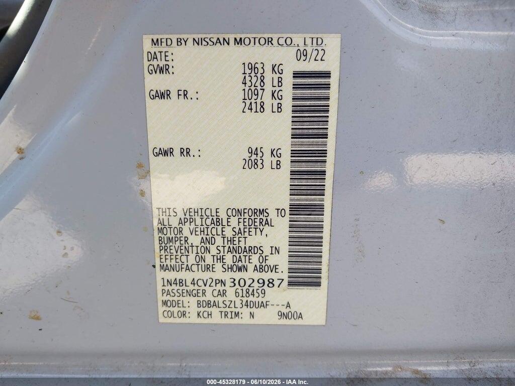 1N4BL4CV2PN302987 2023 NISSAN ALTIMA photo no. 9