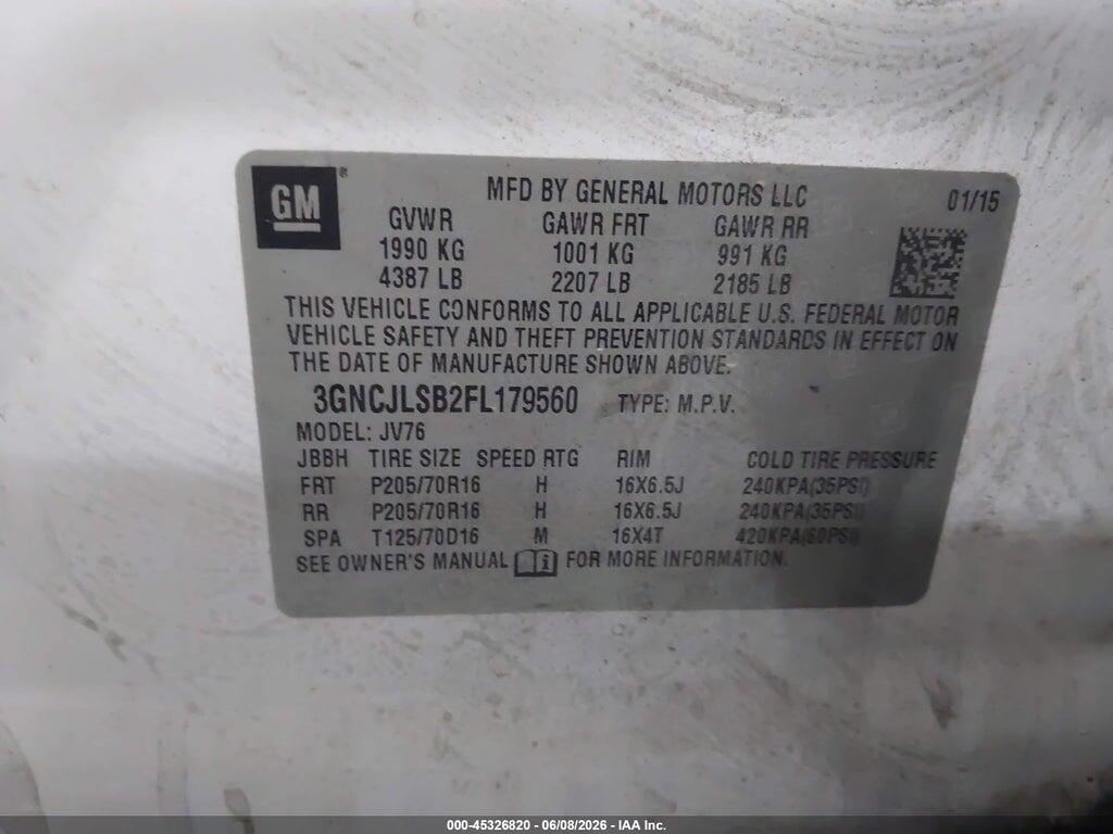 3GNCJLSB2FL179560 2015 CHEVROLET TRAX photo no. 9