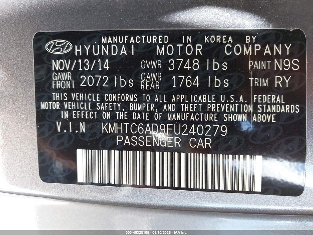 KMHTC6AD9FU240279 2015 HYUNDAI VELOSTER photo no. 9
