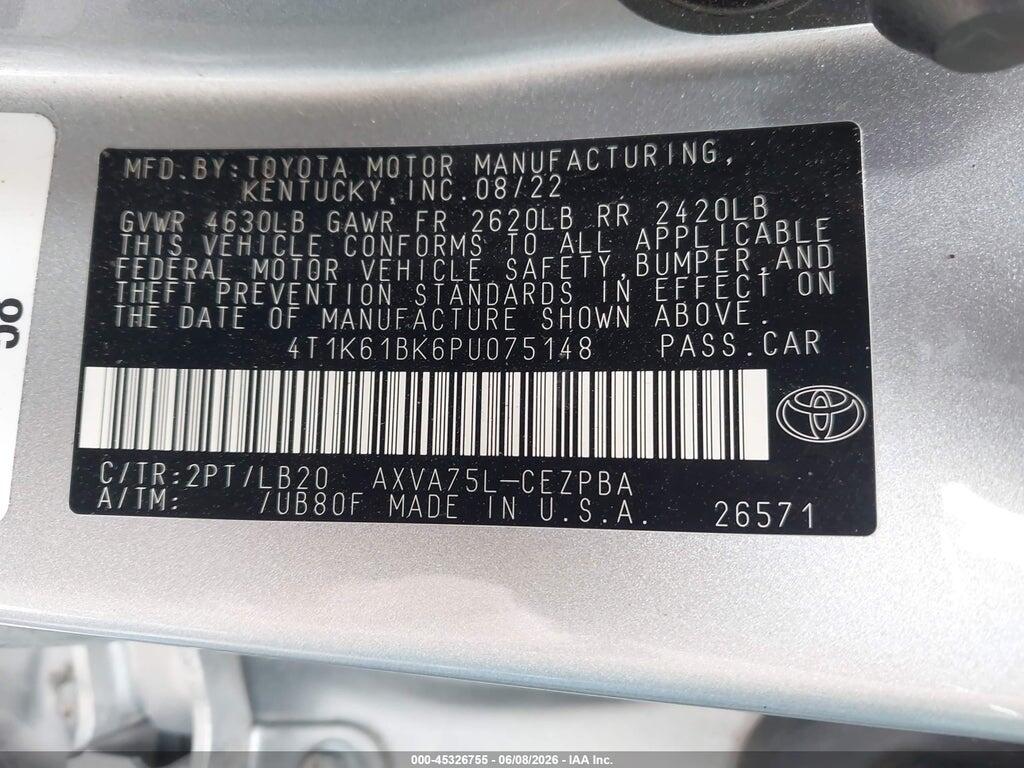 4T1K61BK6PU075148 2023 TOYOTA CAMRY photo no. 9