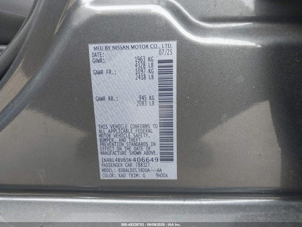 1N4BL4BV6SN406649 2025 NISSAN ALTIMA photo no. 9