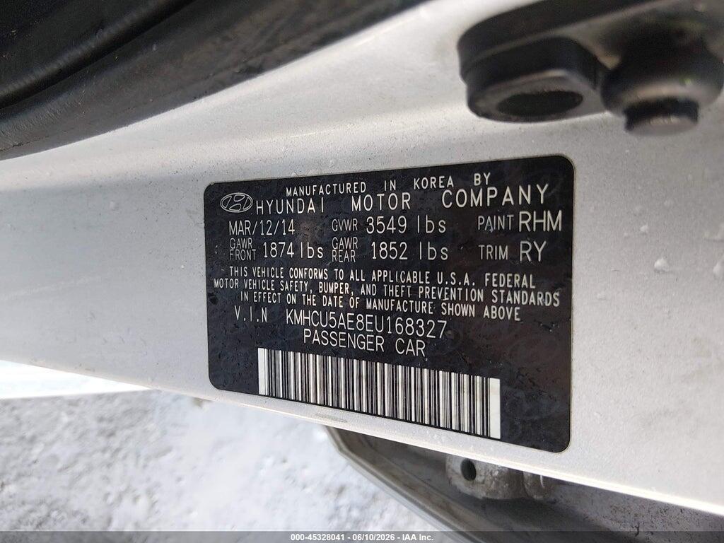 KMHCU5AE8EU168327 2014 HYUNDAI ACCENT photo no. 9