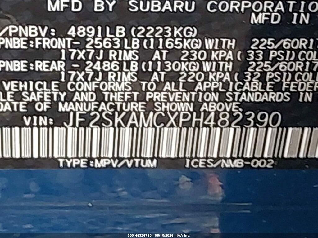 JF2SKAMCXPH482390 2023 SUBARU FORESTER photo no. 9