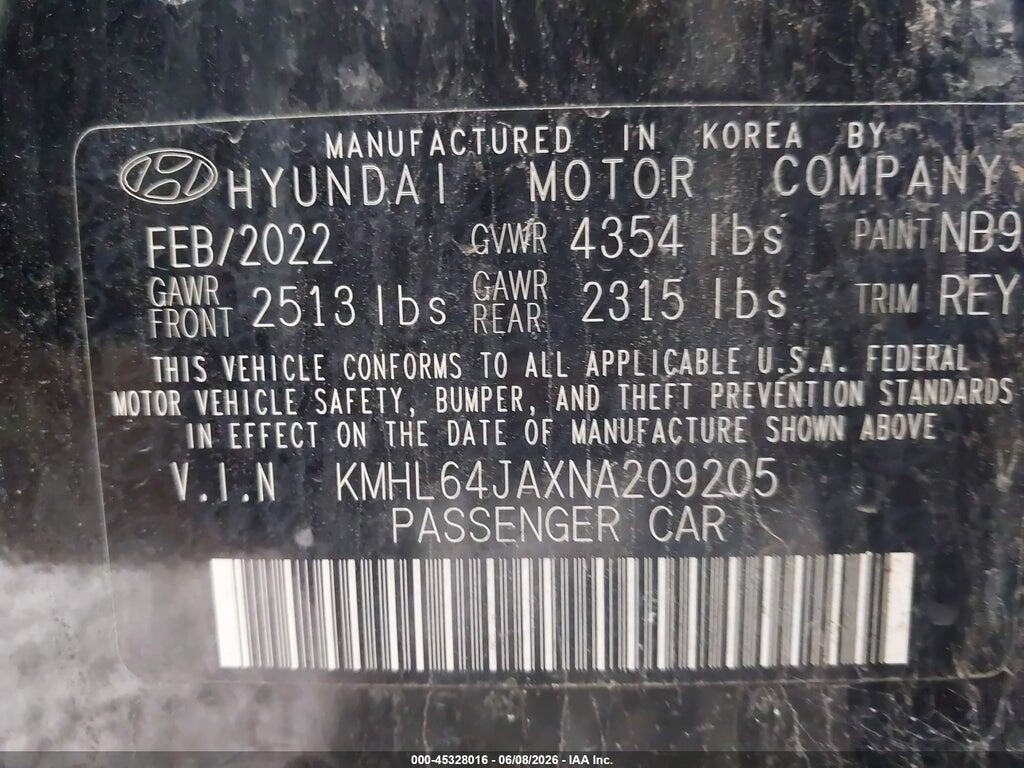 KMHL64JAXNA209205 2022 HYUNDAI SONATA photo no. 9