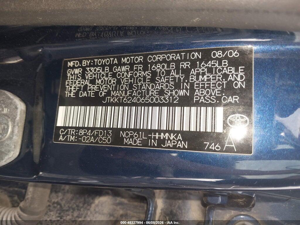JTKKT624065003312 2006 SCION XA photo no. 9