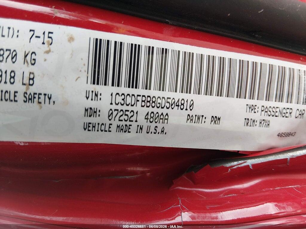 1C3CDFBB8GD504810 2016 DODGE DART photo no. 9