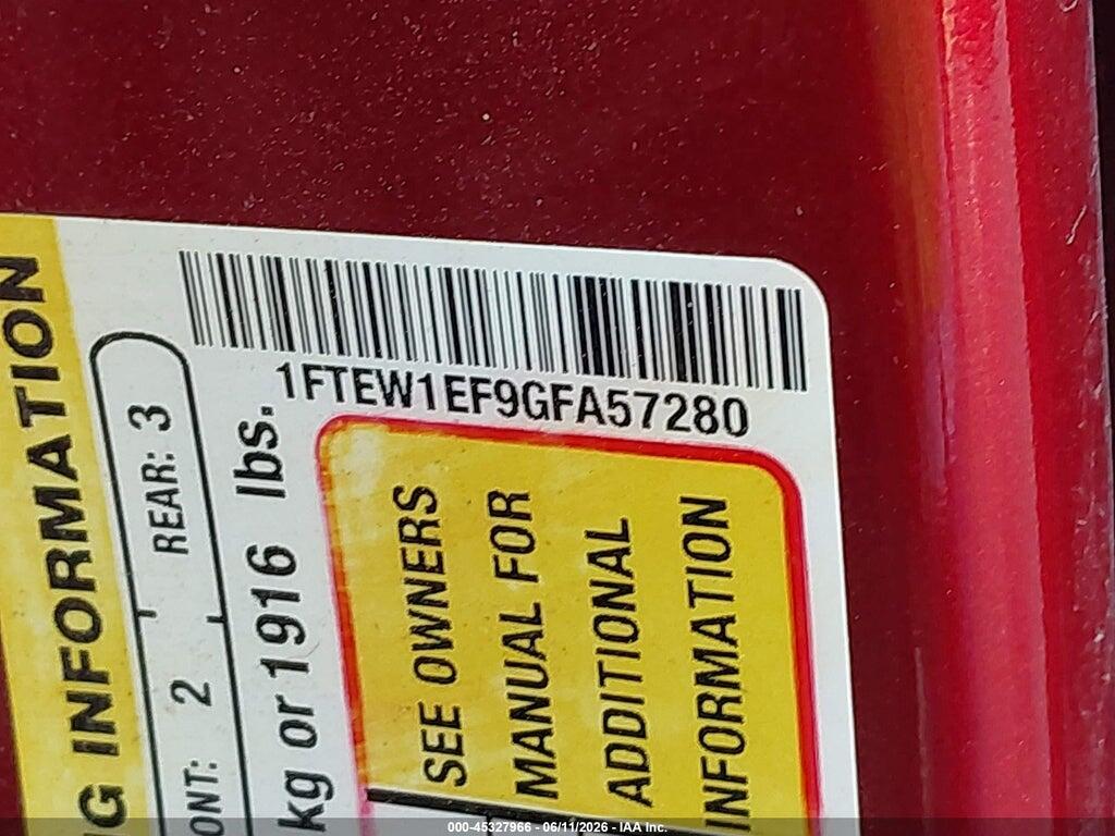 1FTEW1EF9GFA57280 2016 FORD F-150 photo no. 9