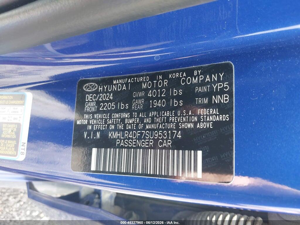 KMHLR4DF7SU953174 2025 HYUNDAI ELANTRA photo no. 9