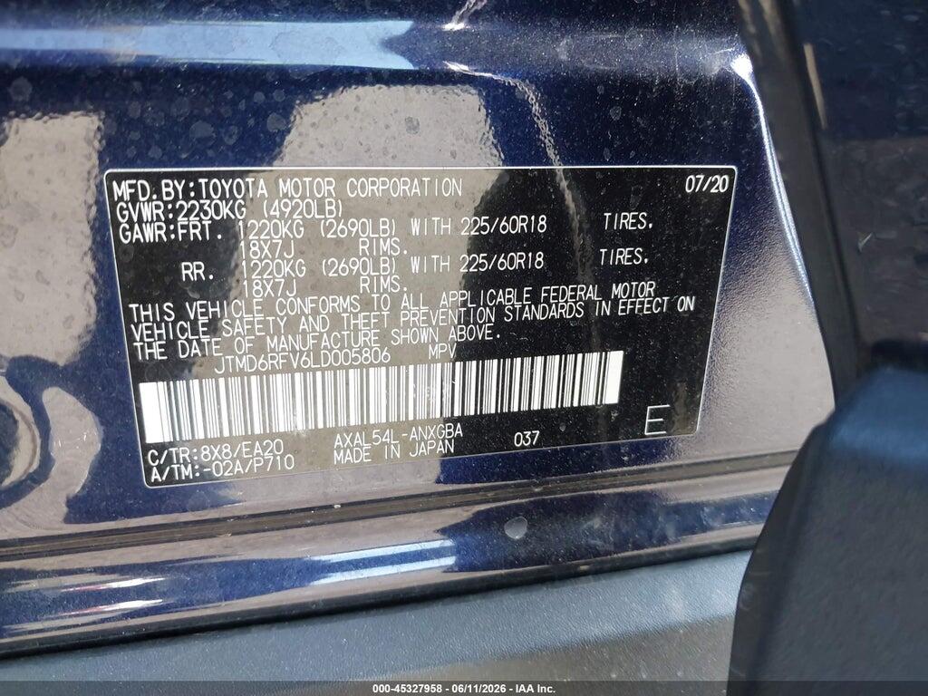 JTMD6RFV6LD005806 2020 TOYOTA RAV4 HYBRID photo no. 9