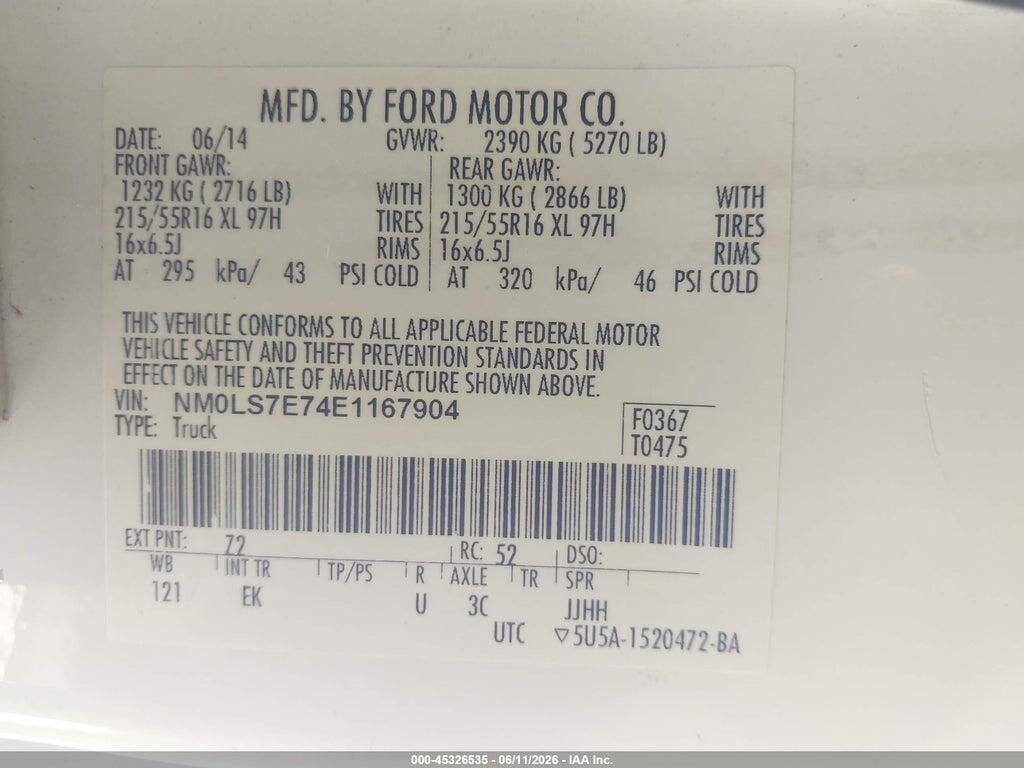 NM0LS7E74E1167904 2014 FORD TRANSIT CONNECT photo no. 9