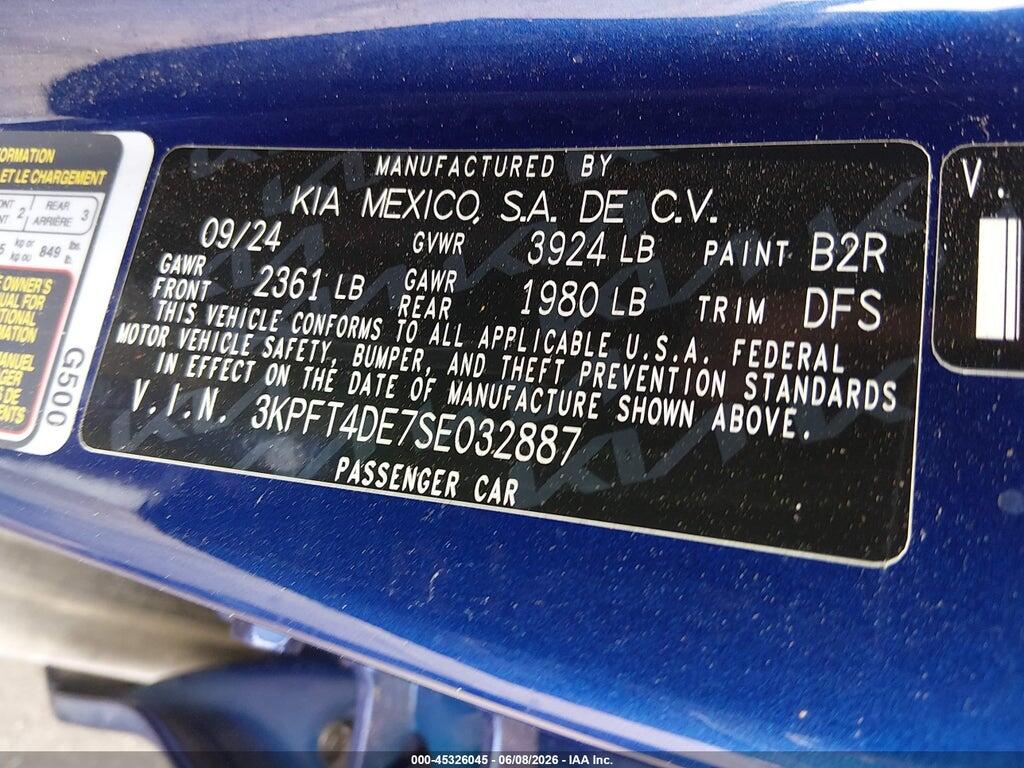 3KPFT4DE7SE032887 2025 KIA K4 photo no. 9
