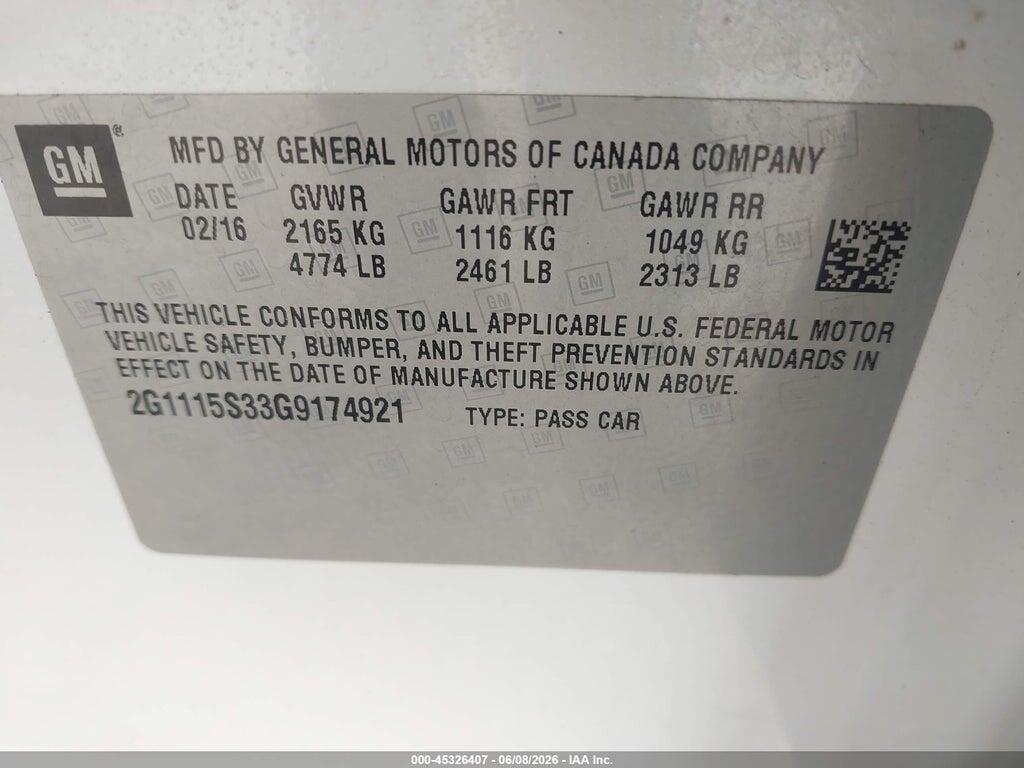 2G1115S33G9174921 2016 CHEVROLET IMPALA photo no. 9